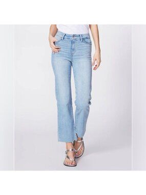 EUC Womens  Paige Atley ankle flare jeans Braided light wash 28 x 27